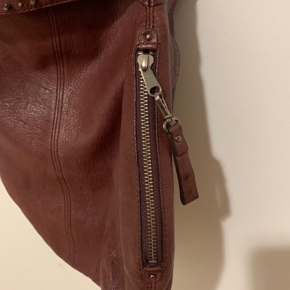 Banana Republic Burgundy Goat Leather Shoulder Bag - Picture 12 of 16